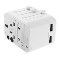 Adapter podróżny FIXED Voyager pro EU, UK a USA/AUS, s 1xUSB-C a 2xUSB výstupem, GaN, PD 30W