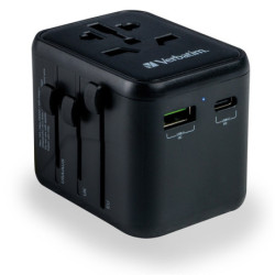 Adapter podróżny Verbatim UTA-02 s 1 x USB-C PD 20W / 1 x USB-A QC 3.0