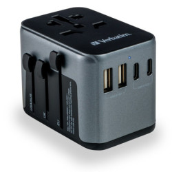 Adapter podróżny Verbatim UTA-03 s 1 x USB-C PD 30W & QC 3.0 / 2 x USB-C / 2 x USB-A