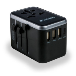 Adapter podróżny Verbatim UTA-04 s 1 x USB-C PD 61W & QC 3.0 / 1 x USB-C / 3 x USB-A