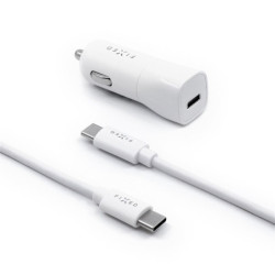 Zasilacz samochodowy FIXED USB-C PD 18W + USB-C kabel 1m