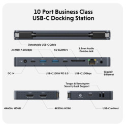 Stacja dokująca HyperDrive Universal Silicon Motion USB-C 10v1 Dual HDMI