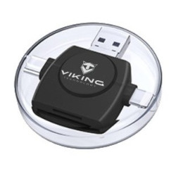 Czytnik kart pamięci Viking SD, Micro SD 4v1, OTG, s koncovkou Lightning/Micro USB/USB 3.0/USB-C