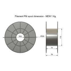 Wkład do piór (filament) Filament PM PLA+ 1,75 mm, 1 kg - Baby Blue