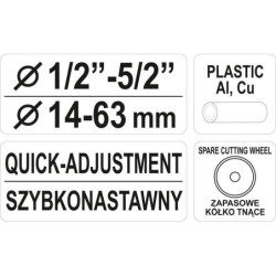 Przecinarka YATO YT-2234 14 - 63mm PVC, Al, Cu