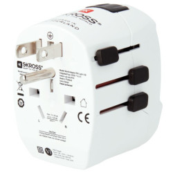 Adapter podróżny SKROSS PRO Light USB World, UK+USA+Austrálie/Čína, 2x USB-A, vč. adaptéru