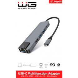 Hub USB WG USB-C/HDMI, RJ45, 2x USB 3.0, USB-C