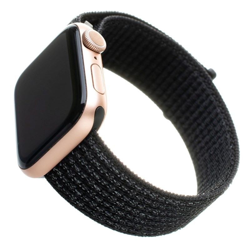 Pasek wymienny FIXED Nylon Strap na Apple Watch 42/44/45/49 mm - reflexně černý