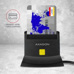 Czytnik kart chipowych Axagon USB-A StandReader 4-slot + SD/microSD/SIM,1.3 m