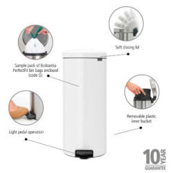 Kosz na śmieci Brabantia NewIcon 30 l, white