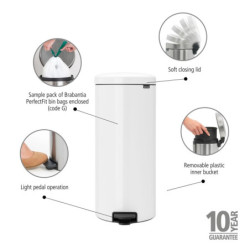 Kosz na śmieci Brabantia NewIcon 30 l, white