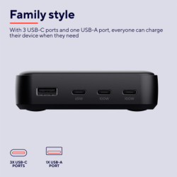 Zasilacz Trust Maxo 100W, 3x USB-C, 1xUSB-A