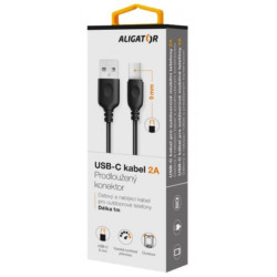 Kabel Aligator USB/USB-C (s prodlouženým konektorem), 1m