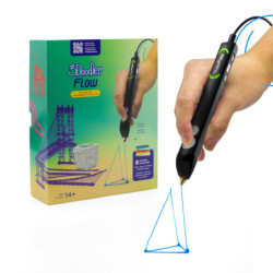 3D pióro 3Doodler FLOW + 8 PLA náplní a 3D šablona