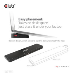 Stacja dokująca Club3D USB-C, Triple Display DP, PD Charging Dock 120 W