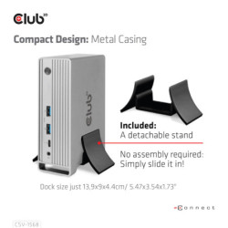 Stacja dokująca Club3D USB-C, Triple Display DP 1.4, PD Charging Dock 120 W