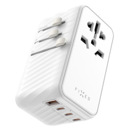 Adapter podróżny FIXED Voyager 120W pro EU, UK a USA/AUS, s 3xUSB-C a 1xUSB