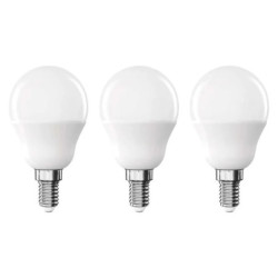 Żarówka LED EMOS Classic mini globe, 4,2W, 470lm, E14, teplá bílá, 3 ks