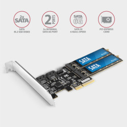 Řadič Axagon PCES-SA4M2 - 2x SATA 6G port + 2x SATA M.2 slot