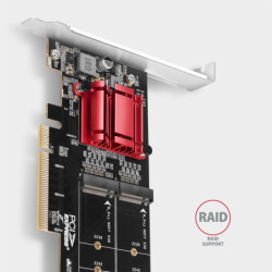 Řadič Axagon PCEM2-ND - 2x M.2 NVMe M-key slot