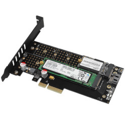 Řadič Axagon PCEM2-DC - M.2 NVMe M-key + SATA B-key slot