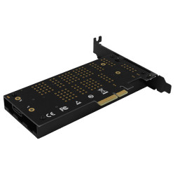 Řadič Axagon PCEM2-DC - M.2 NVMe M-key + SATA B-key slot