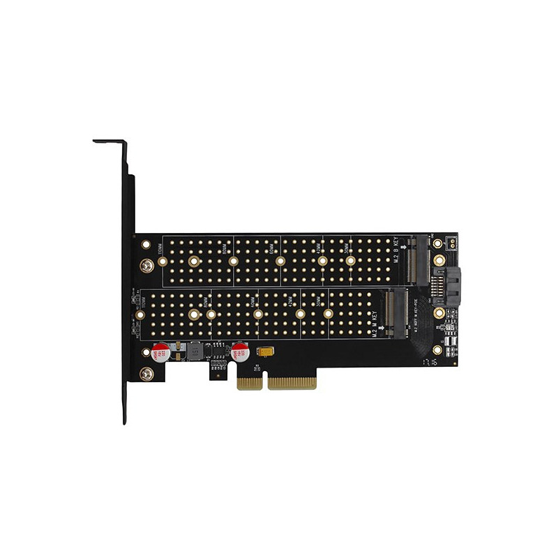 Řadič Axagon PCEM2-DC - M.2 NVMe M-key + SATA B-key slot