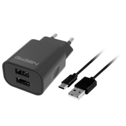 Ładowarka sieciowa GoGEN ACH 205 C, 2x USB 2A, 10W + USB-C kabel 1m