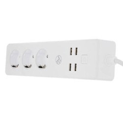 Przedłużacz Tellur WiFi Smart Power Strip, 3x zásuvka, 4x USB 4A, 2200W, 10A, 1.8m