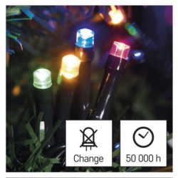 Christmas Lights EMOS 120 LED řetěz, 12 m, venkovní i vnitřní, multicolor, časovač