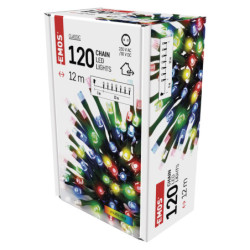 Christmas Lights EMOS 120 LED řetěz, 12 m, venkovní i vnitřní, multicolor, časovač