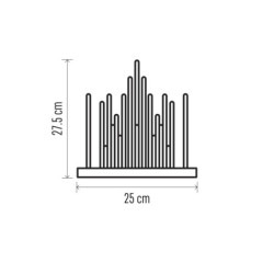 Dekoracja LED EMOS 20 LED svícen černý, 27,5 cm, 3x AA, vnitřní, teplá bílá, časovač