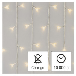 Christmas Lights EMOS 300 LED rampouchy, 5 m, venkovní i vnitřní, teplá bílá, ovladač, programy, časovač