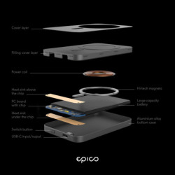 Powerbank Epico 5000 mAh Aluminium Magnetic Wireless