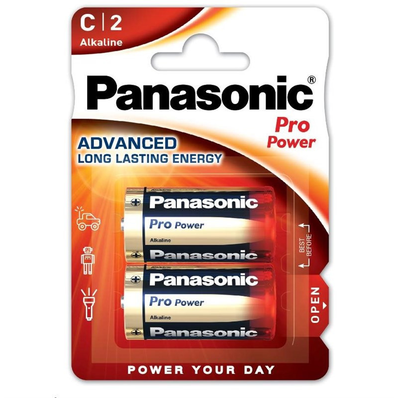 Baterie alkaliczne Panasonic C, R14,  Pro Power, blistr 2 szt.