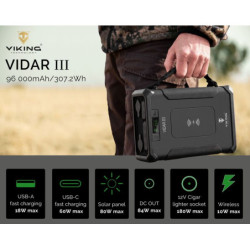 Powerbank Viking VIDAR III, 96000 mAh, bezdrátové nabíjení