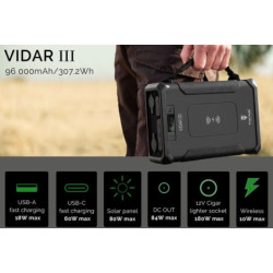 Powerbank Viking VIDAR III, 96000 mAh, bezdrátové nabíjení