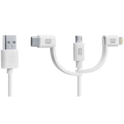 Kabel CellularLine USB/Lightning + Micro USB + USB-C, 1,2m