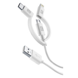 Kabel CellularLine USB/Lightning + Micro USB + USB-C, 1,2m