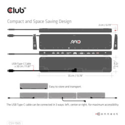 Stacja dokująca Club3D USB-C, Triple Display DP 1.4 Alt mode Smart PD3.0 100 W