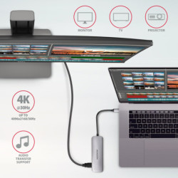 Hub USB Axagon USB 3.2 Gen 1 hub, 3x USB-A, HDMI 4k/30Hz, SD/microSD, kabel USB-C 20cm