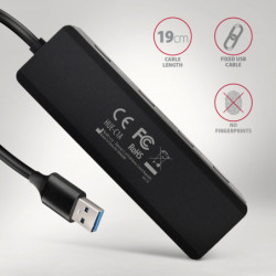 Hub USB Axagon 4x USB / USB-C, kabel USB-A 19cm