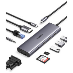 Stacja dokująca UGREEN USB-C/3×USB, SD, VGA, 3,5mm Jack, RJ45, HDMI