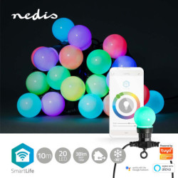 Oświetlenie imprezowe Nedis SmartLife LED, Wi-Fi, RGB, 20 LED, 10 m, Android / IOS