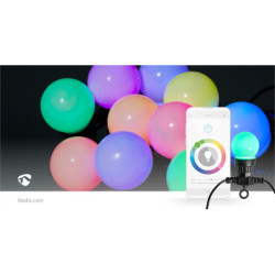 Oświetlenie imprezowe Nedis SmartLife LED, Wi-Fi, RGB, 20 LED, 10 m, Android / IOS