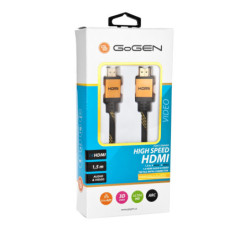 Kabel Gogen HDMI 2.0 high speed, ethernet, M/M, 3m, w oplocie, pozłacany, czarny