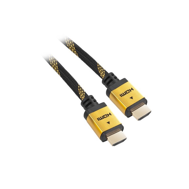 Kabel Gogen HDMI 2.0 high speed, ethernet, M/M, 3m, w oplocie, pozłacany, czarny