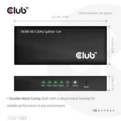 HDMI hub Club3D 4 porty HDMI, 4K120Hz