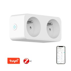 Gniazdko Smart Plug IMMAX NEO SMART 2 zásuvka (FR)/ 16A/ Zigbee/ Google Assistant/ Amazon Alexa/ LIDL/ TUYA