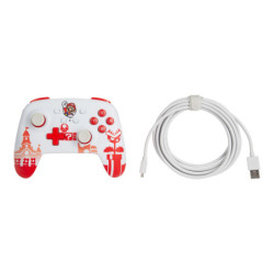 Kontroler PowerA Enhanced Wired pro Nintendo Switch - Mario Red/White